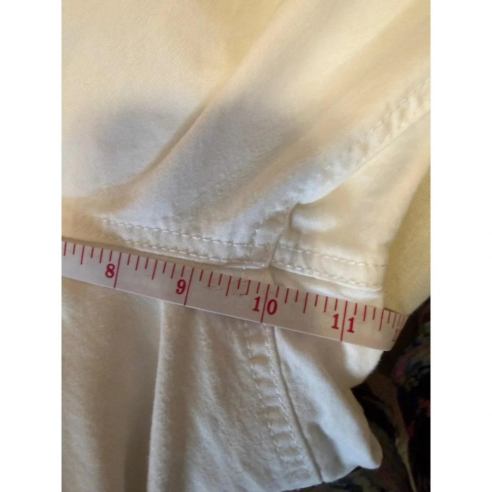 Laura Ashley Cropped Pants Womens 10P White Sparkle Pocket Coastal Preppy Resort - Picture 13 of 16